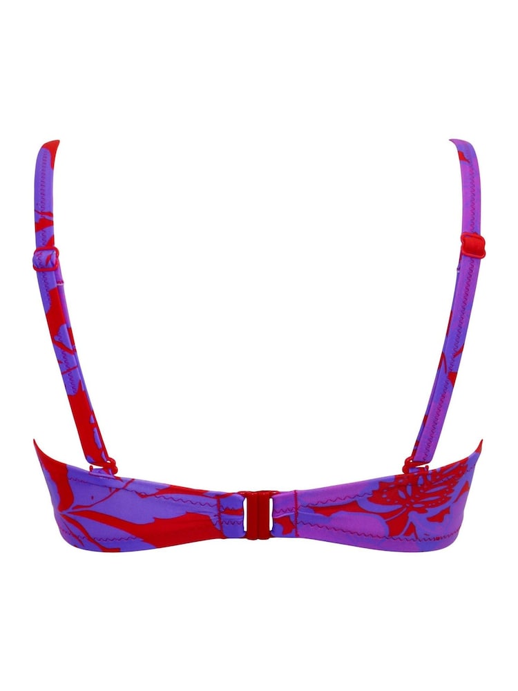 Pour Moi Red/Purple Strapless Heatwave Bikini Top - Image 4 of 4