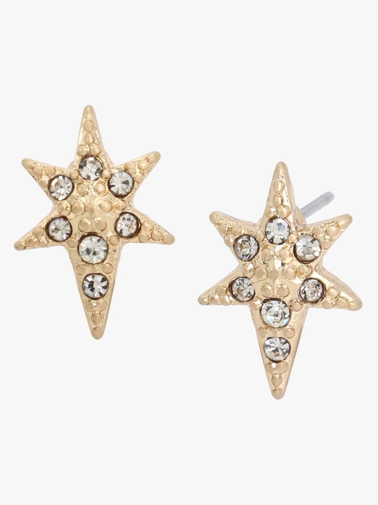 AllSaints Gold Tone Starburst Stud Earrings - Image 1 of 4