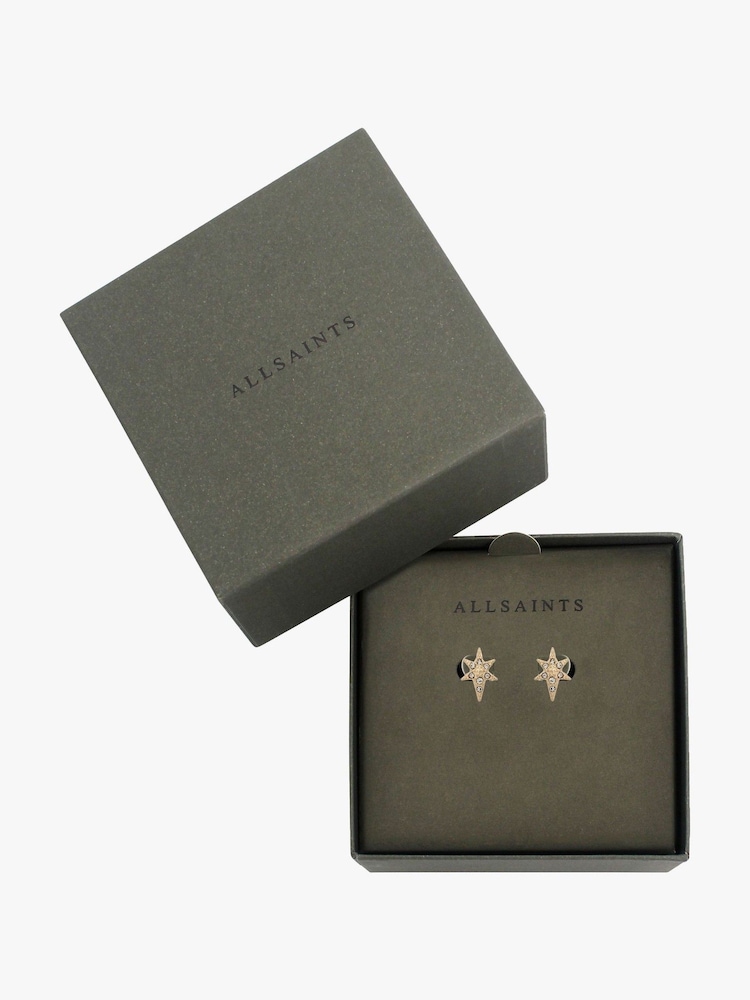 AllSaints Gold Tone Starburst Stud Earrings - Image 4 of 4