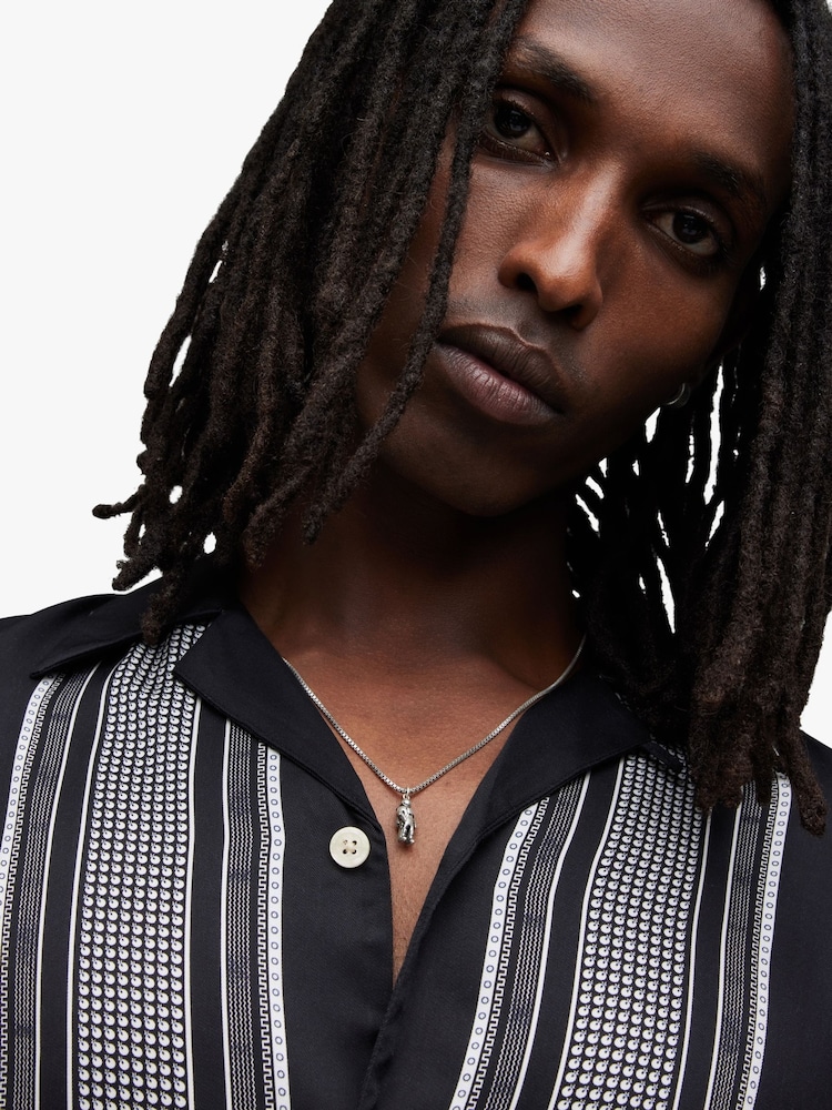 AllSaints Silver Tone Moon Man Pendant - Image 5 of 5