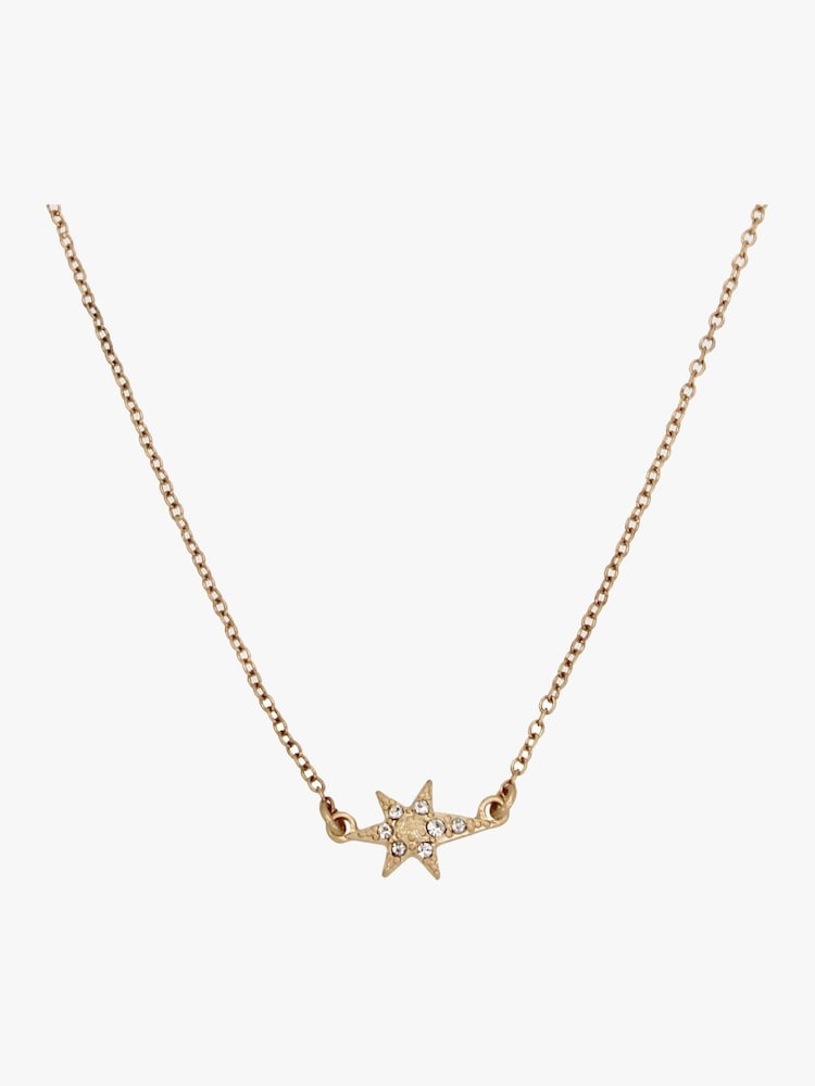 AllSaints Gold Tone Starburst Pendant Necklace - Image 2 of 4