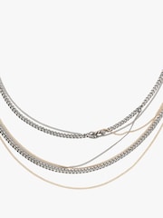 AllSaints Gold Tone Mixed Layered Necklace - Image 2 of 4