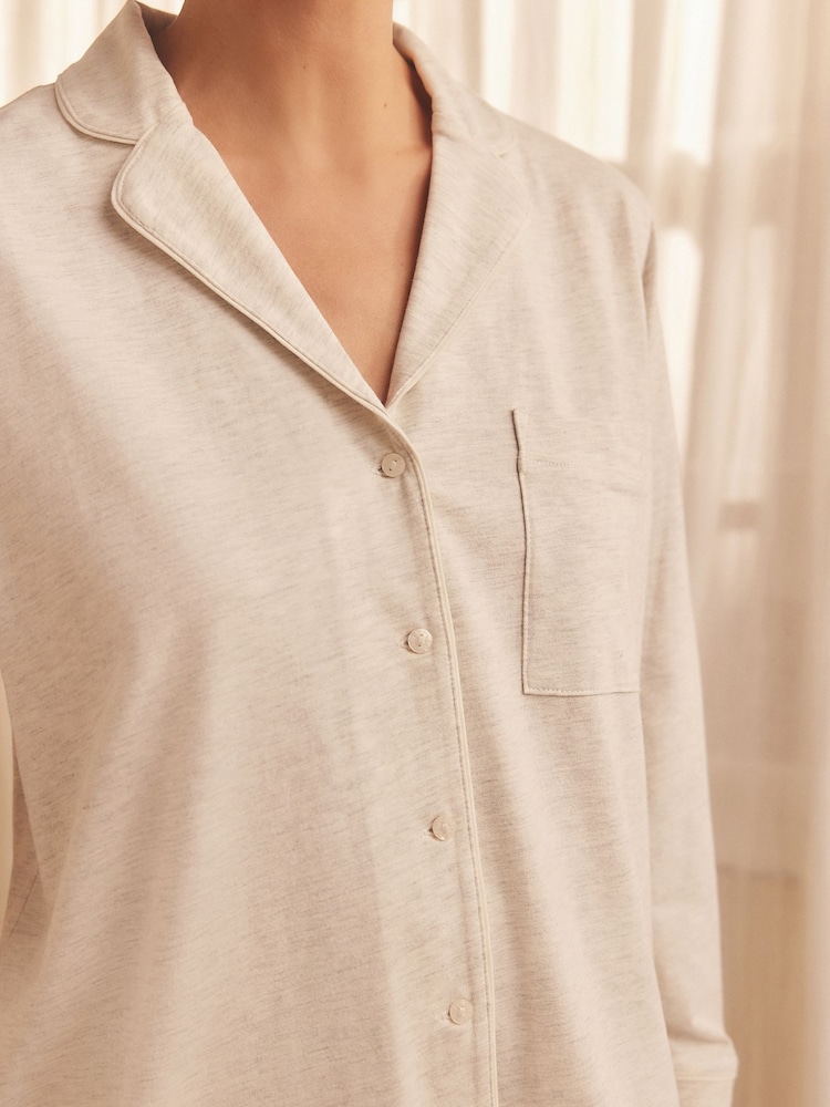 Grey Jersey Button Through Pyjamas - Image 6 of 6