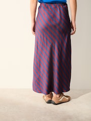 Marineblau/Burgunderrot - Stripe Column Skirt - Bild 4 von 8