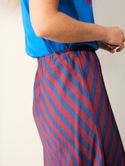 Marineblau/Burgunderrot - Stripe Column Skirt - Bild 5 von 8