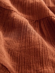 Burnt Orange Boho Tiered Midi Skirt - Image 8 of 8