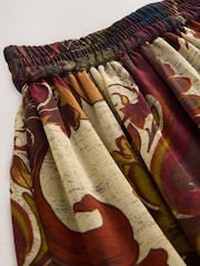 Brown Tiered Printed Maxi Skirt - Image 7 of 8