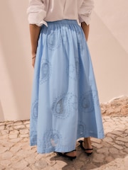 Azul - Saia midi Paisley bordada - Imagem 4 de 8