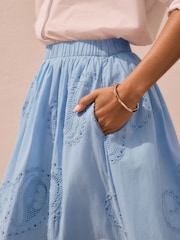Azul - Saia midi Paisley bordada - Imagem 5 de 8