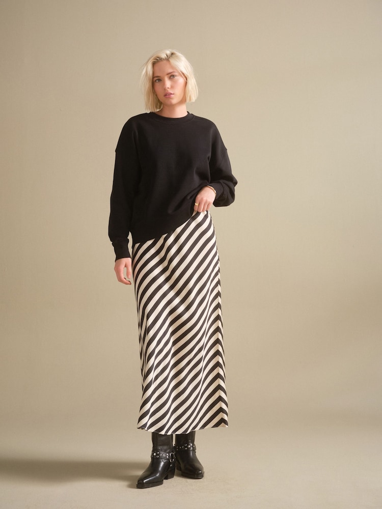 Schwarz/Weiß - Stripe Column Skirt - Bild 1 von 8