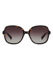 Polaroid Brown Square Sunglasses With Jewel Embellishment - Image 1 of 5