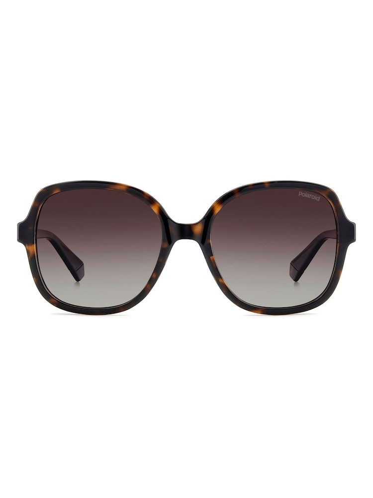 Polaroid Brown Square Sunglasses With Jewel Embellishment - Image 1 of 5