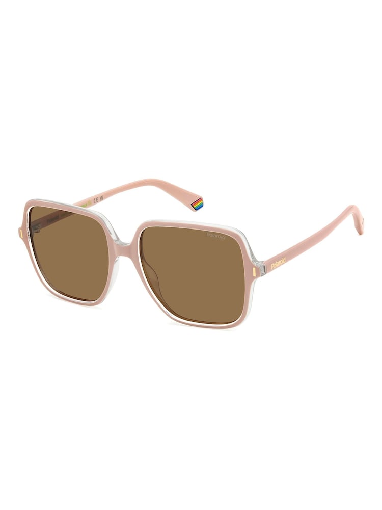 Polaroid Oversized Pink Square Sunglasses - Image 2 of 6