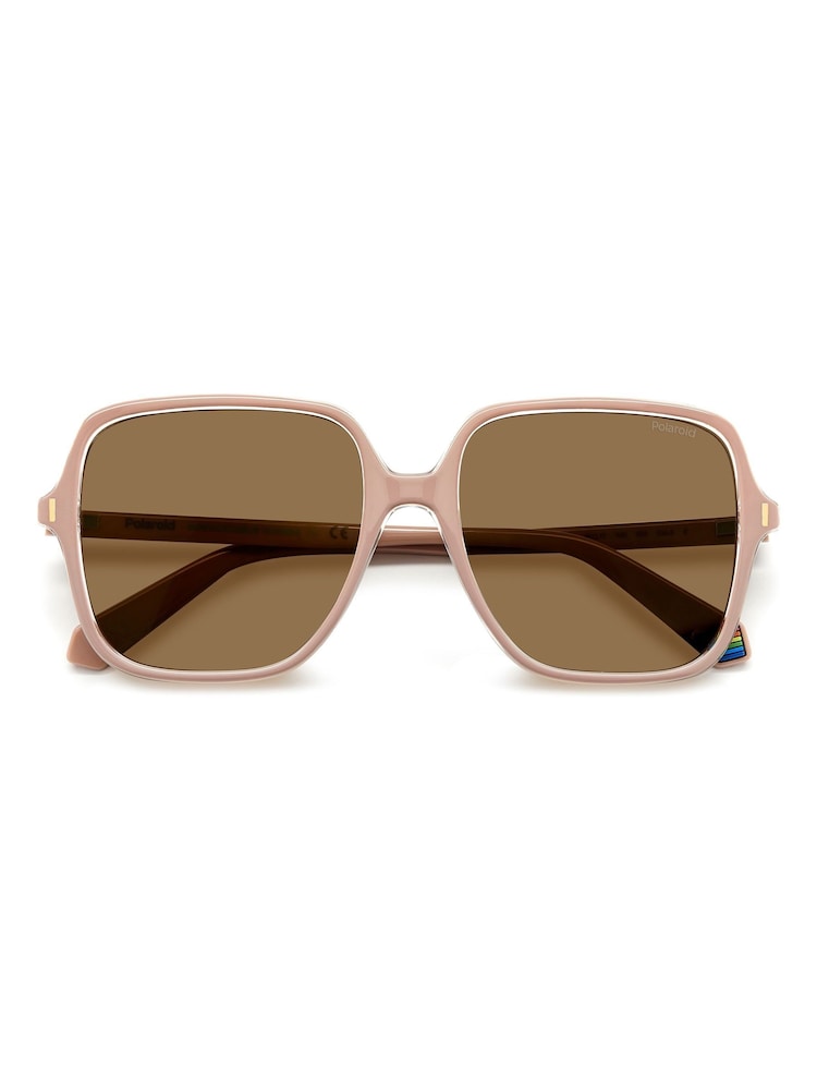 Polaroid Oversized Pink Square Sunglasses - Image 4 of 6
