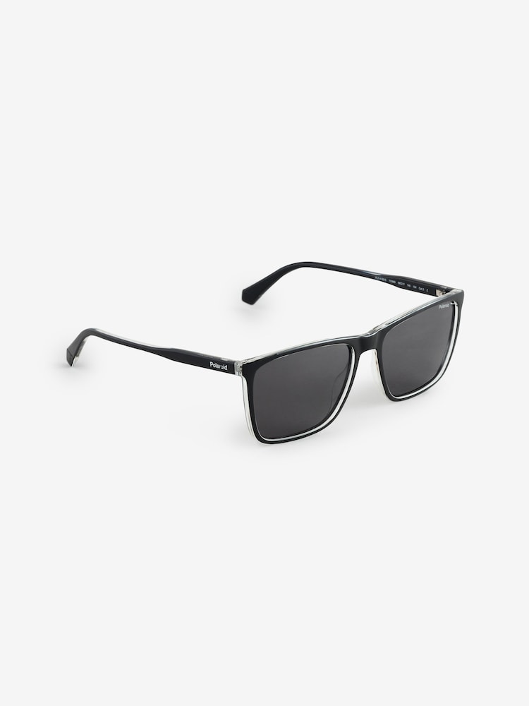 Polaroid Rectangular Black Sunglasses - 圖片 1，共 10