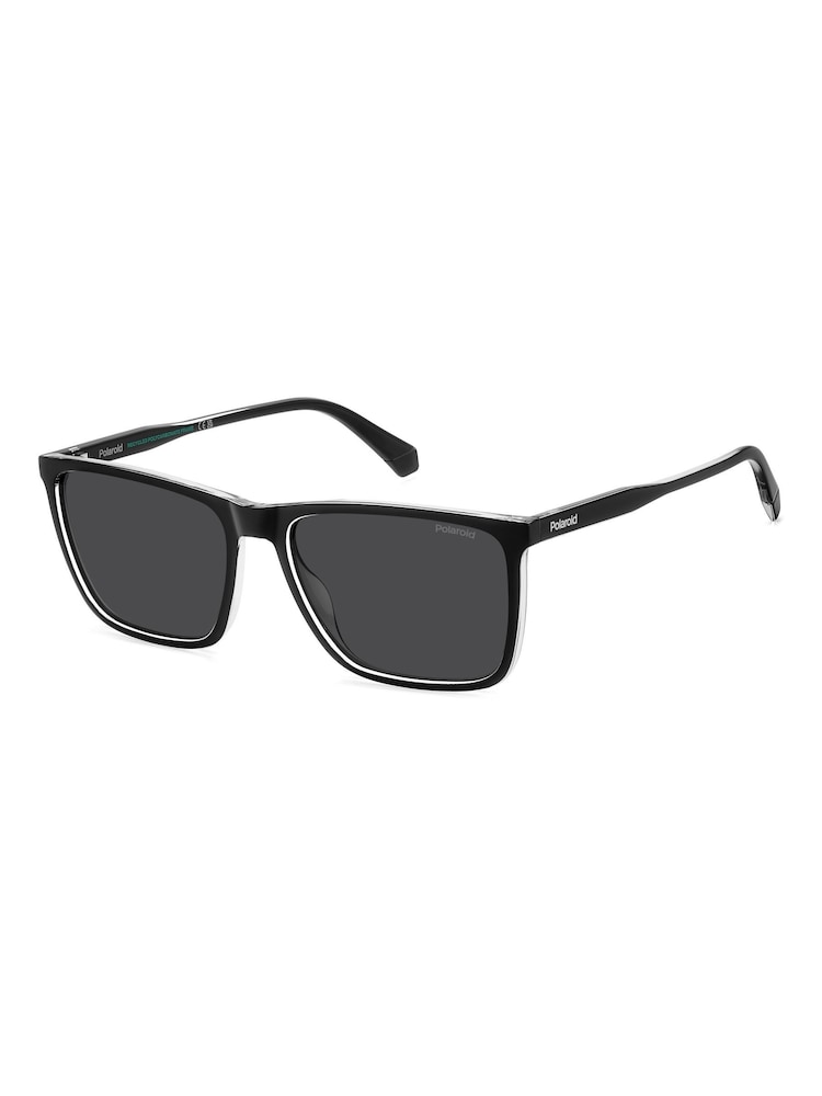 Polaroid Rectangular Black Sunglasses - 圖片 2，共 10