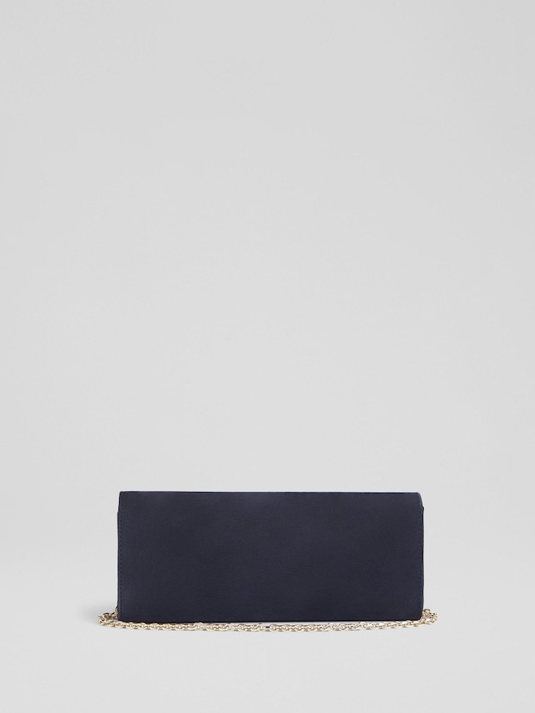 LK Bennett Blue Daisy Suede Long Clasp Clutch Bag - Image 2 of 3