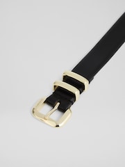 LK Bennett Jodie Leather Oloid Buckle Belt - Imagen 2 de 2