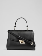 Bolsa transversal de couro LK Bennett Darcie com alça superior - Imagem 1 de 5