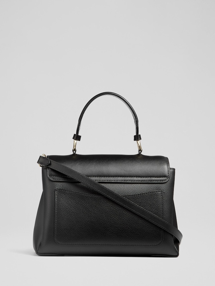 LK Bennett Black Darcie Leather Top Handle Cross-Body - Image 2 of 5 LK Bennett Black Darcie Leather Top Handle Cross-Body - Image 2 of 5