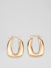 LK Bennett Gold Tone Rosie Metallic Plating Oloid Hoops - Image 1 of 1