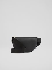 LK Bennett Black Rosie Grained Leather Chest Bag - Image 2 of 3