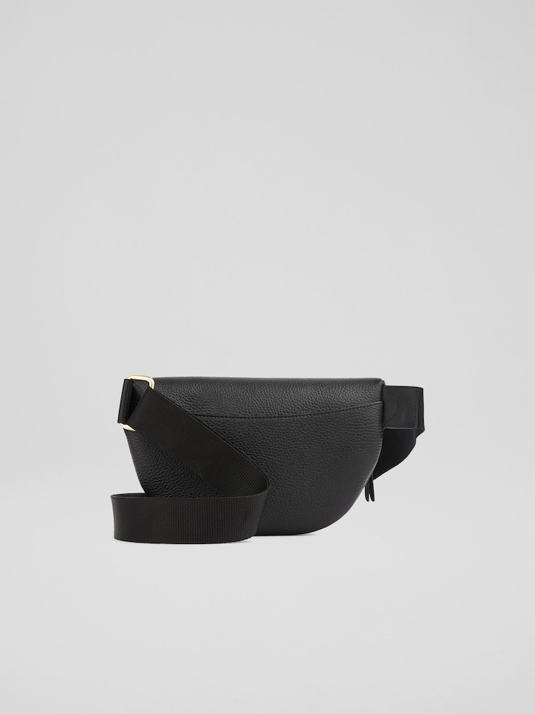 LK Bennett Black Rosie Grained Leather Chest Bag - Image 2 of 3