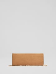 LK Bennett Natural Aria Nappa Leather Curve Flap Wide Clutch Bag - Image 2 of 3