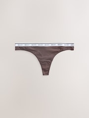 Leopard Print Thong Logo Knickers 4 Pack - Image 3 of 7