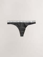 Leopard Print Thong Logo Knickers 4 Pack - Image 4 of 7