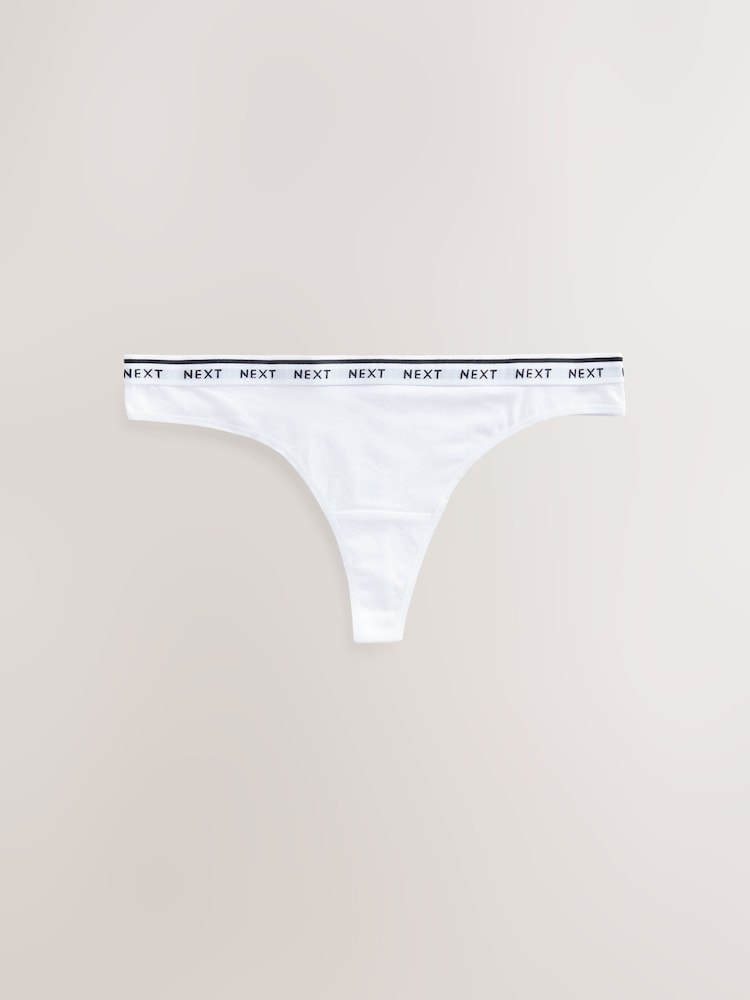 Leopard Print Thong Logo Knickers 4 Pack - Image 5 of 7