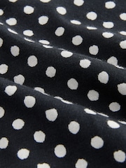 Black/White Floral Print Short Cotton Logo Knickers 4 Pack - Image 10 of 10