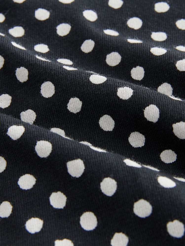 Black/White Floral Print Short Cotton Logo Knickers 4 Pack - Image 10 of 10