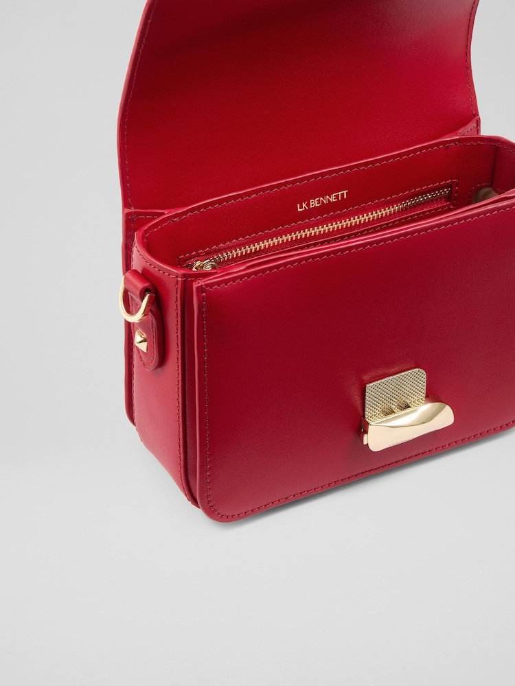LK Bennett Red Frankie Smooth Leather Core Cross-Body - Image 3 of 5