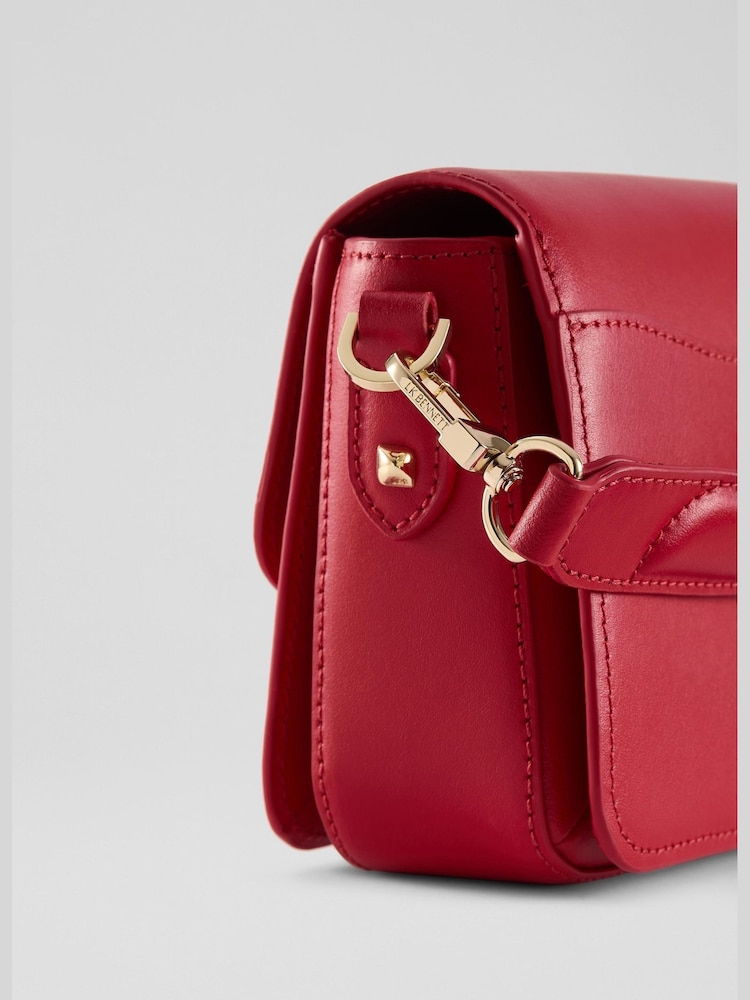 LK Bennett Red Frankie Smooth Leather Core Cross-Body - Image 4 of 5