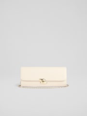 LK Bennett Natural Daisy Nappa Leather Long Clasp Clutch Bag - Image 1 of 3