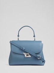 LK Bennett Blue Darcie Leather Top Handle Cross-Body - Image 2 of 6