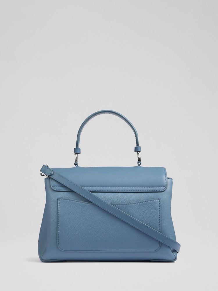 LK Bennett Blue Darcie Leather Top Handle Cross-Body - Image 3 of 6