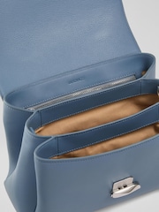 LK Bennett Blue Darcie Leather Top Handle Cross-Body - Image 4 of 6