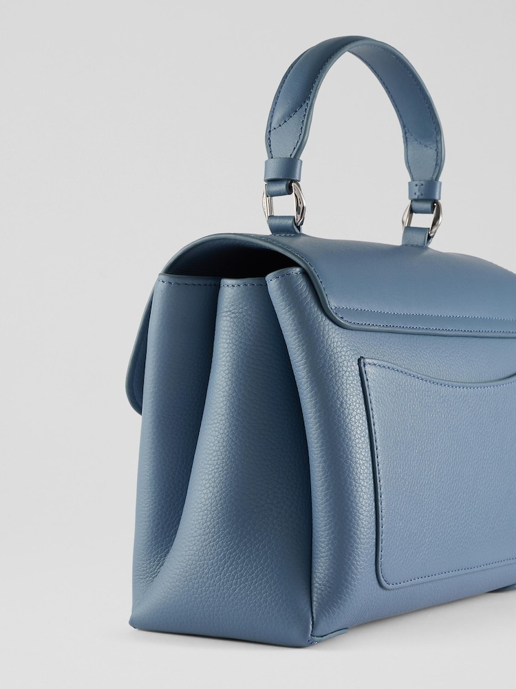 LK Bennett Blue Darcie Leather Top Handle Cross-Body - Image 5 of 6