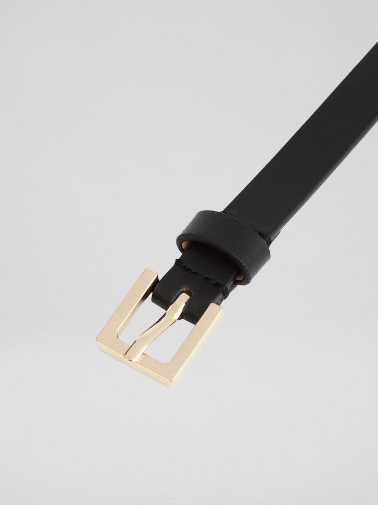 LK Bennett Clover Leather Square Buckle Belt - Imagen 2 de 2