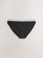 Black/White High Leg Logo Knickers 4 Pack - Image 4 of 7