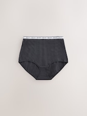 Black/White Floral Print Full Brief Cotton Logo Knickers 4 Pack - Image 8 of 11