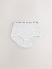 Black/White Floral Print Full Brief Cotton Logo Knickers 4 Pack - Image 9 of 11