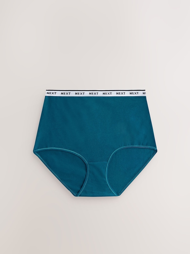 Gingham Print Full Brief Logo Knickers 7 Pack - Image 3 of 10