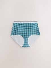 Gingham Print Full Brief Logo Knickers 7 Pack - Image 5 of 10