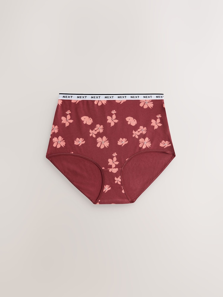 Gingham Print Full Brief Logo Knickers 7 Pack - Image 7 of 10