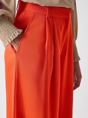 LK Bennett Orange Sykes Wide Leg Crepe Trousers - Image 3 of 3