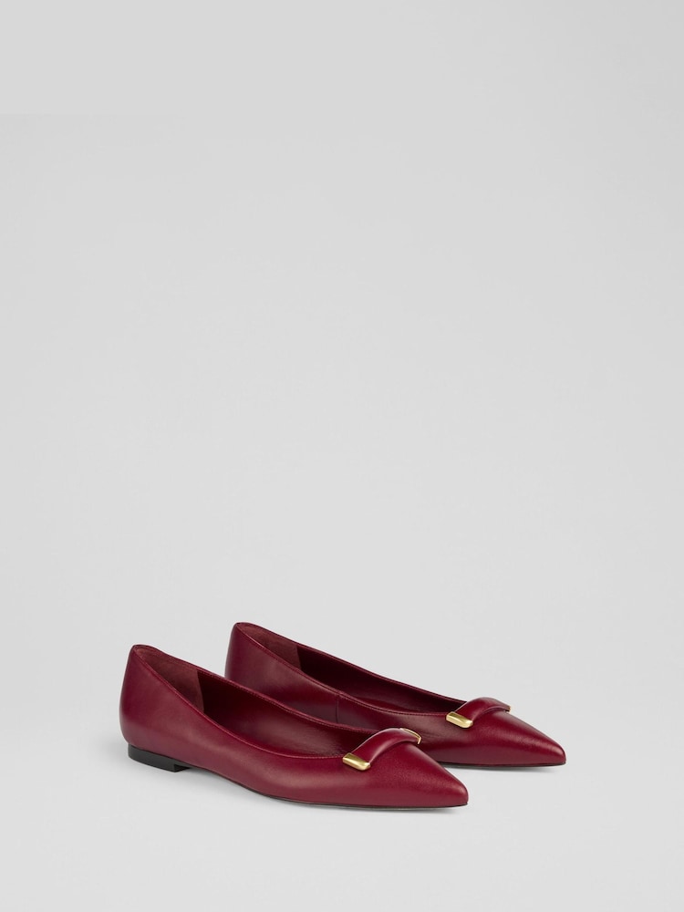 LK Bennett Blair Nappa Leather Bar Trim čevlji s plosko peto/brez pete - Slika 2 iz 4