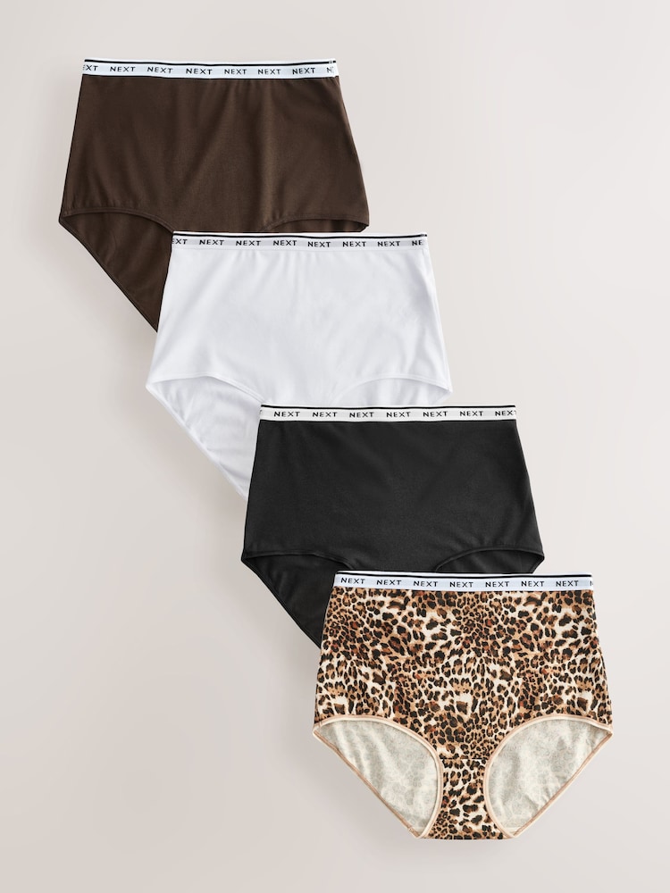 C леопардовым узором - Logo Knickers 4 Pack - Изображение 1 из 6